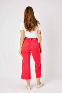 Judy Blue - Tummy Control Crop Wide Leg Jeans