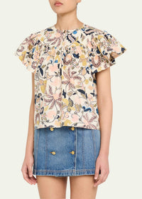 Ulla Johnson - Perline Flutter Sleeve Blouse