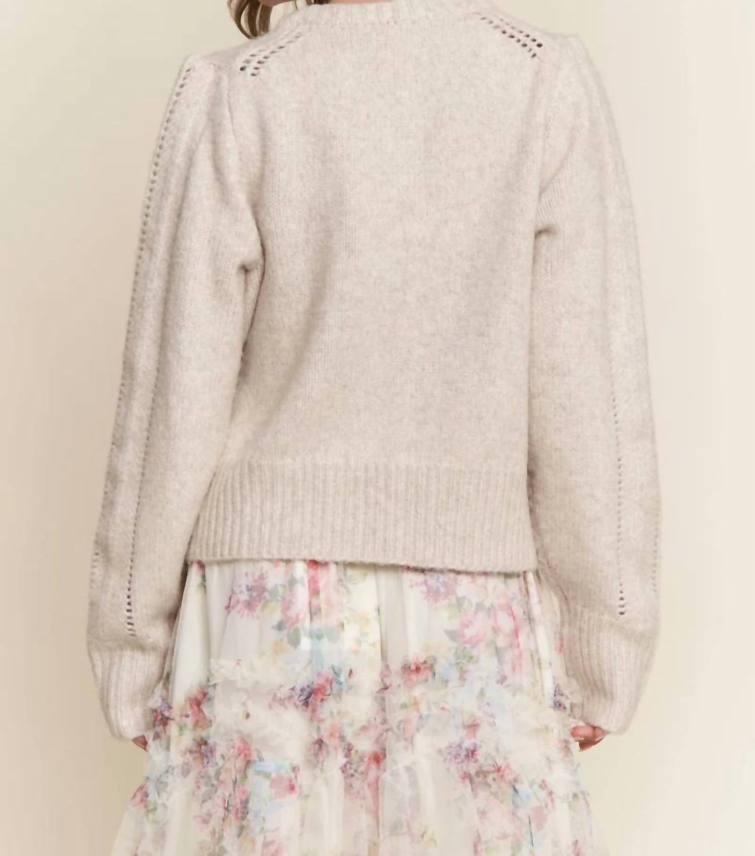 J.Nna - Soft Knit Eyelet Button Cardigan