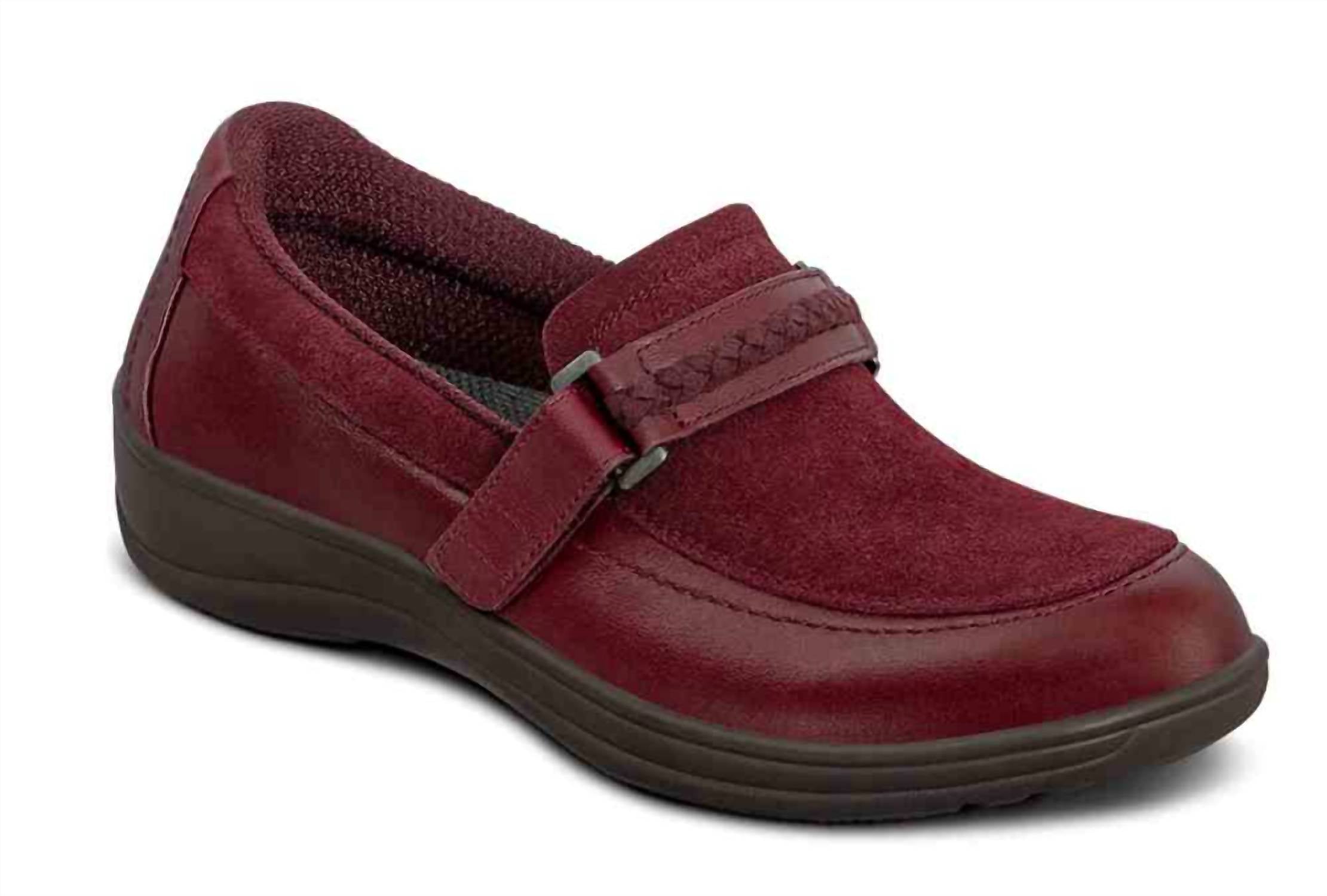 Orthofeet Women's Chelsea Dress Shoe in cherry - women's flats