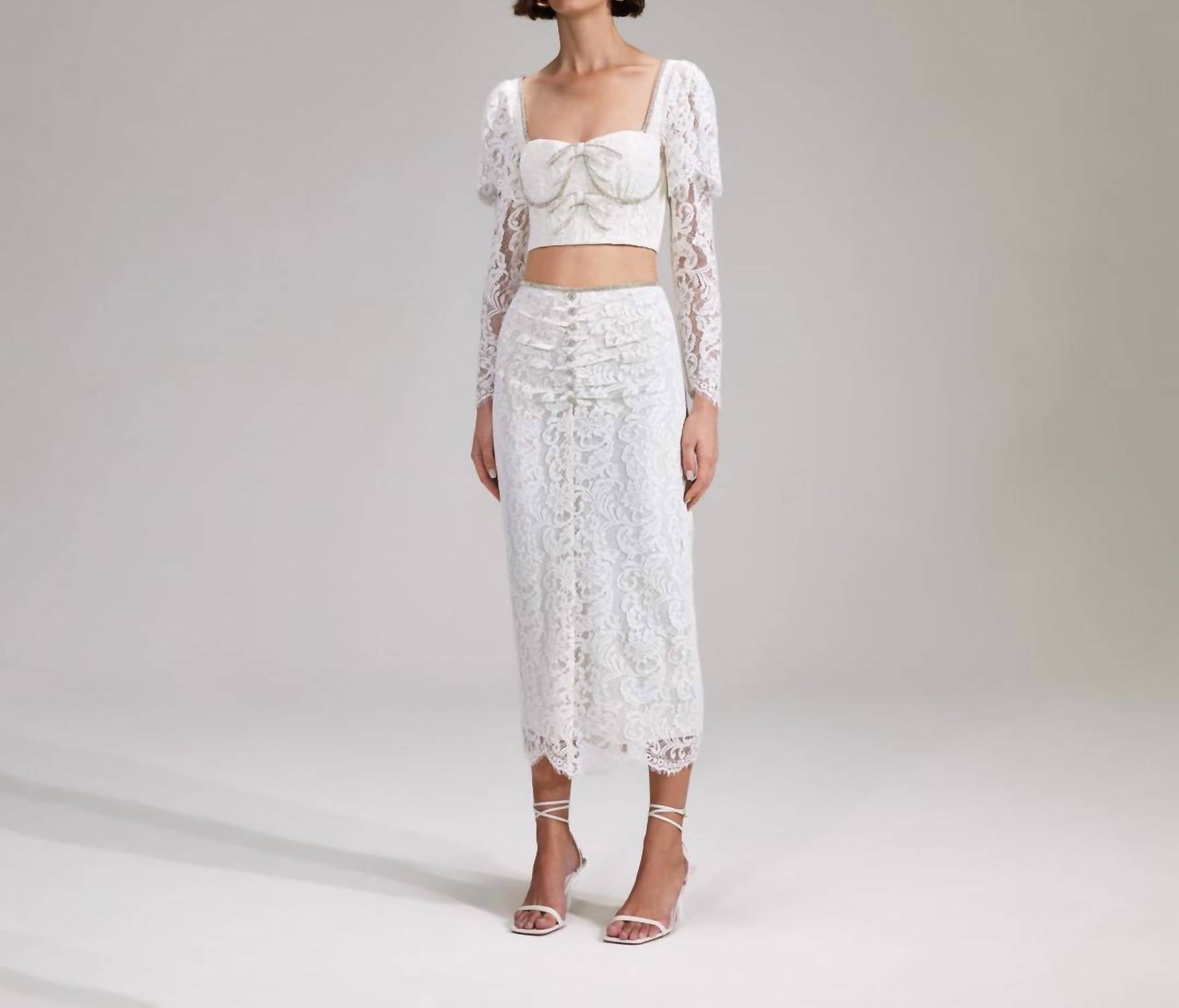 CORD LACE MIDI SKIRT