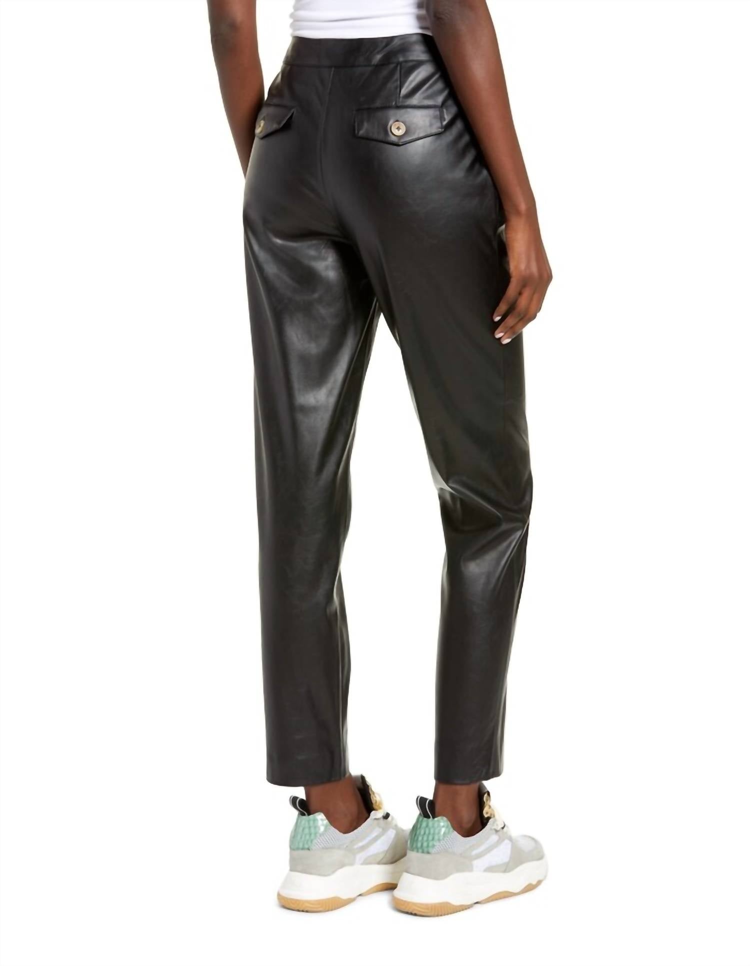 Blanknyc - WOMEN'S FAUX LEATHER PLEATED TROUSER W/ BACK POCKETS