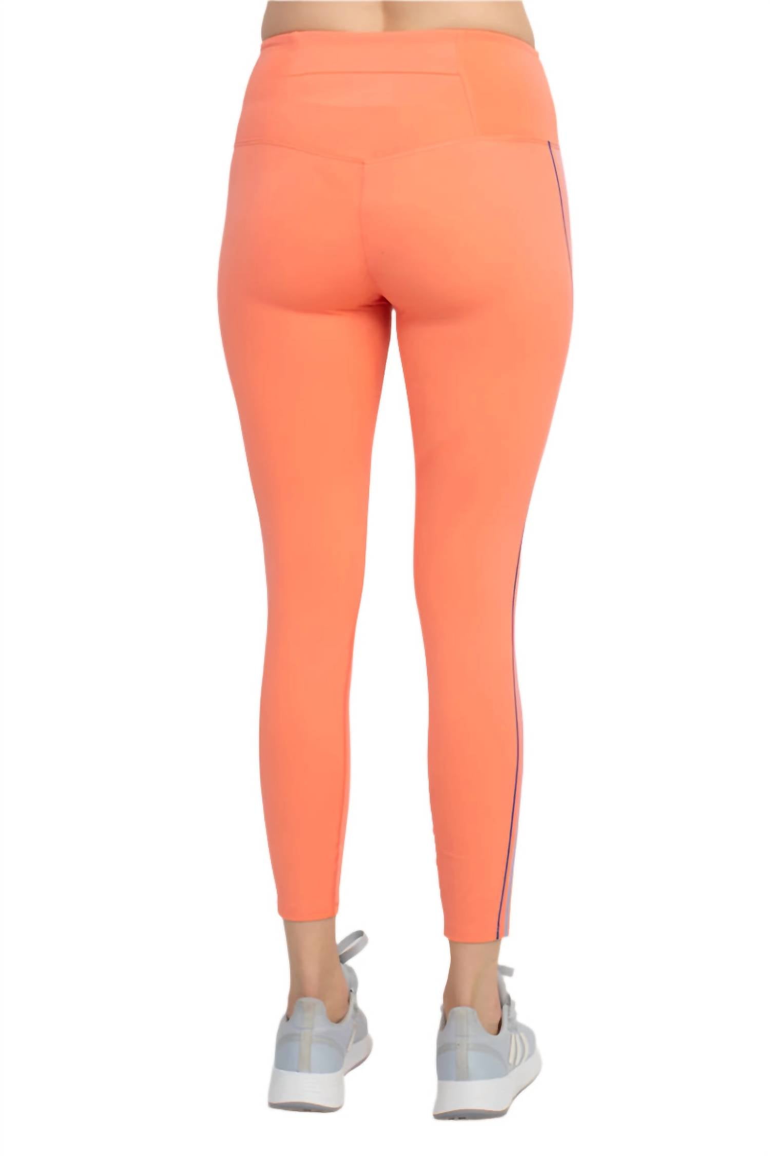 Ac-Tiv-Ology - Mid Waist Banded Rubber Rainbow Strip Leggings