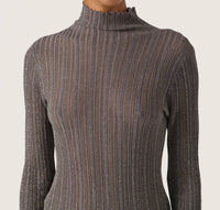 Soaked In Luxury - Laisa Metallic Turtleneck Pullover Sweater