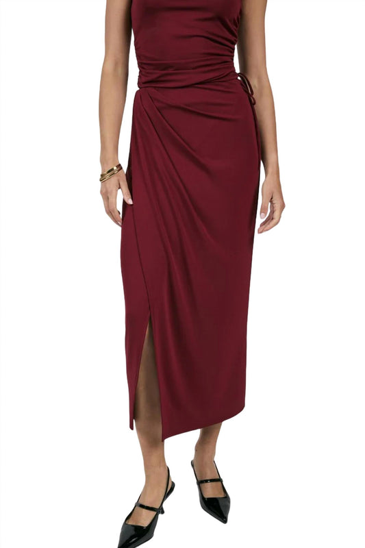 Sage The Label - Fiery Spirit Ruched Midi Skirt