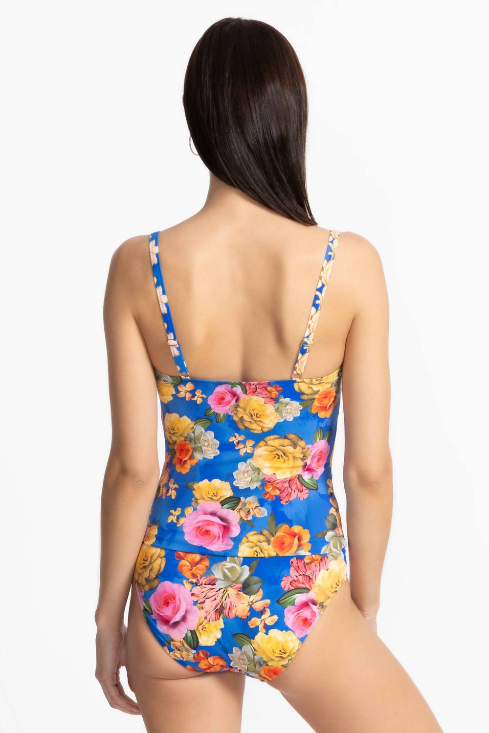 Johnny Was Women's Ruched Tankini in pauline - women's swimwear - detail view