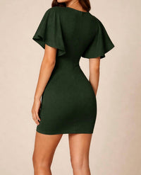 NOOKIE Charlie Mini Dress in olive - women's dress - detail view