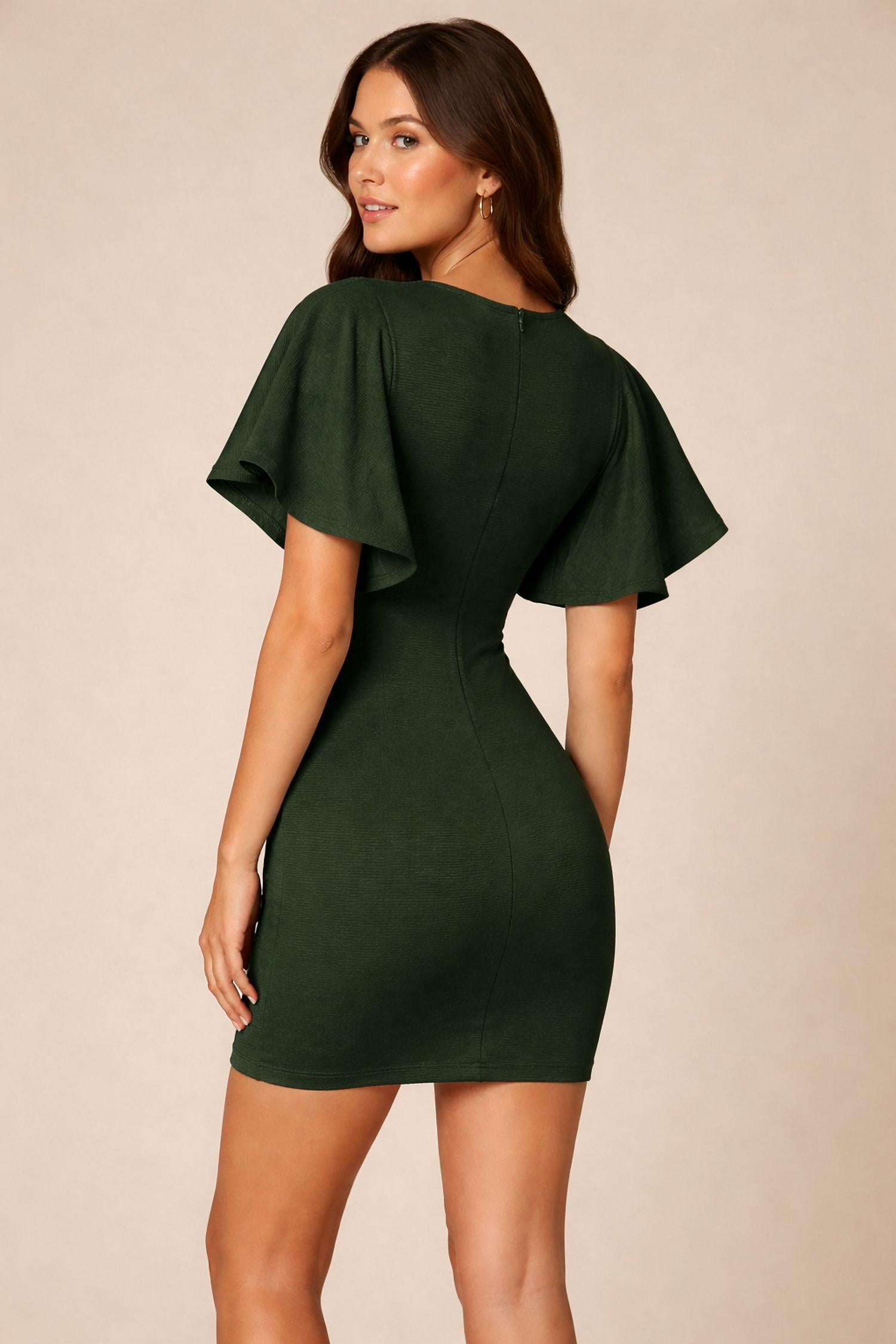 NOOKIE Charlie Mini Dress in olive - women's dress - alternate view