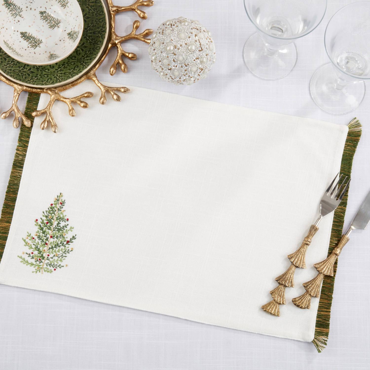Saro Lifestyle - Forest Of Cheer Placemats - Set Of 4
