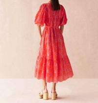 Omika - Vani Papaya Wren Midi Dress