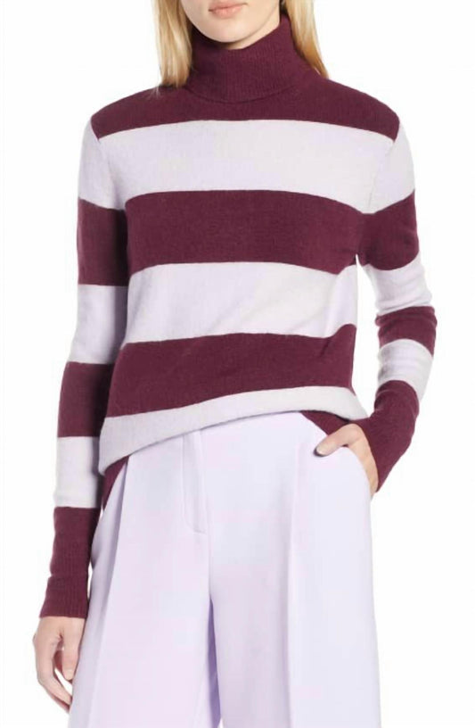 Halogen - X Atlantic-Pacific Striped Turtleneck
