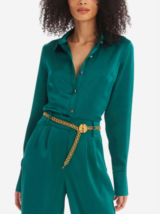 Allison New York - Rhinestone Button Down Top