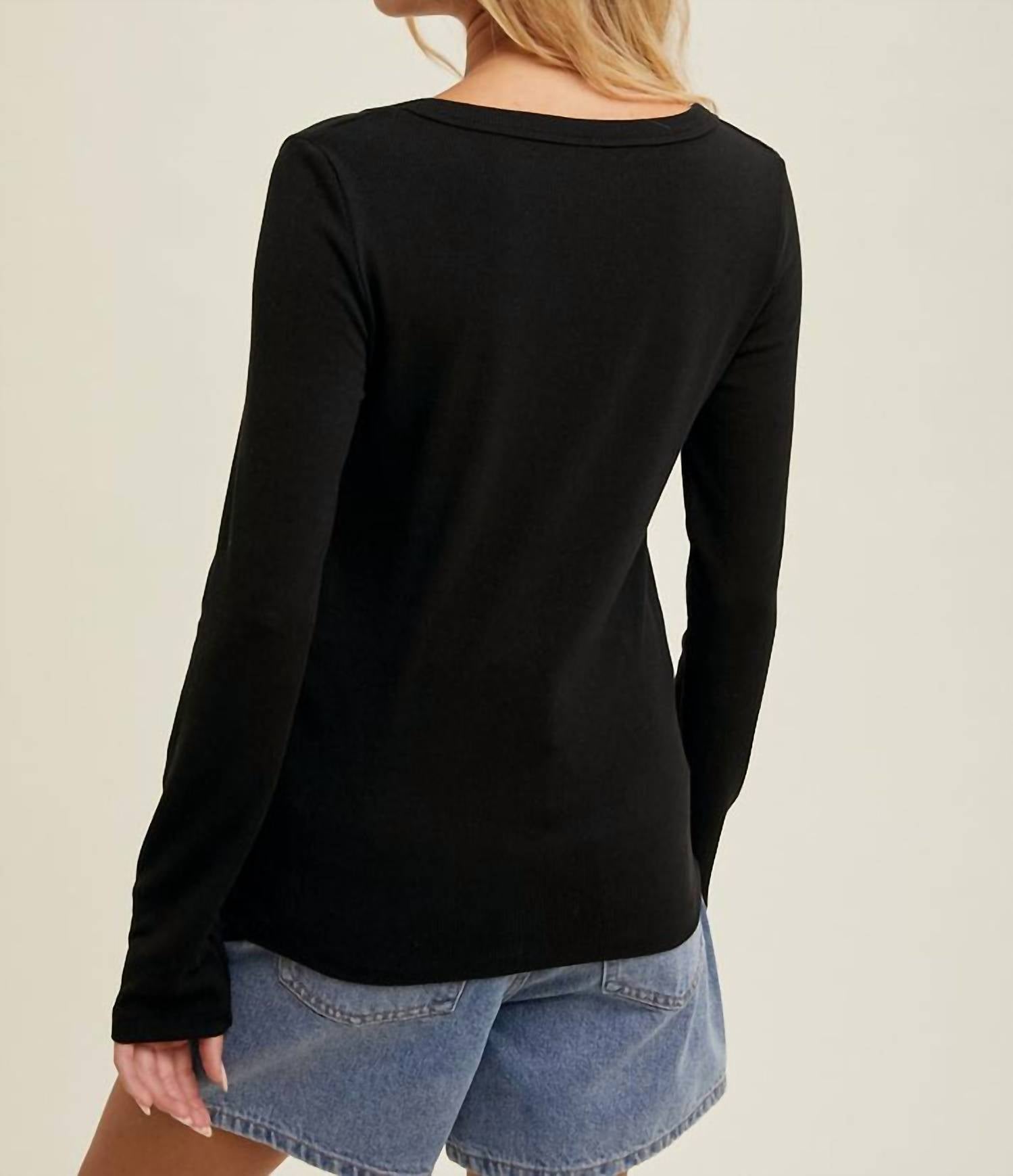 Wishlist - Scoop Neck Fitted Ribbed Knit Top