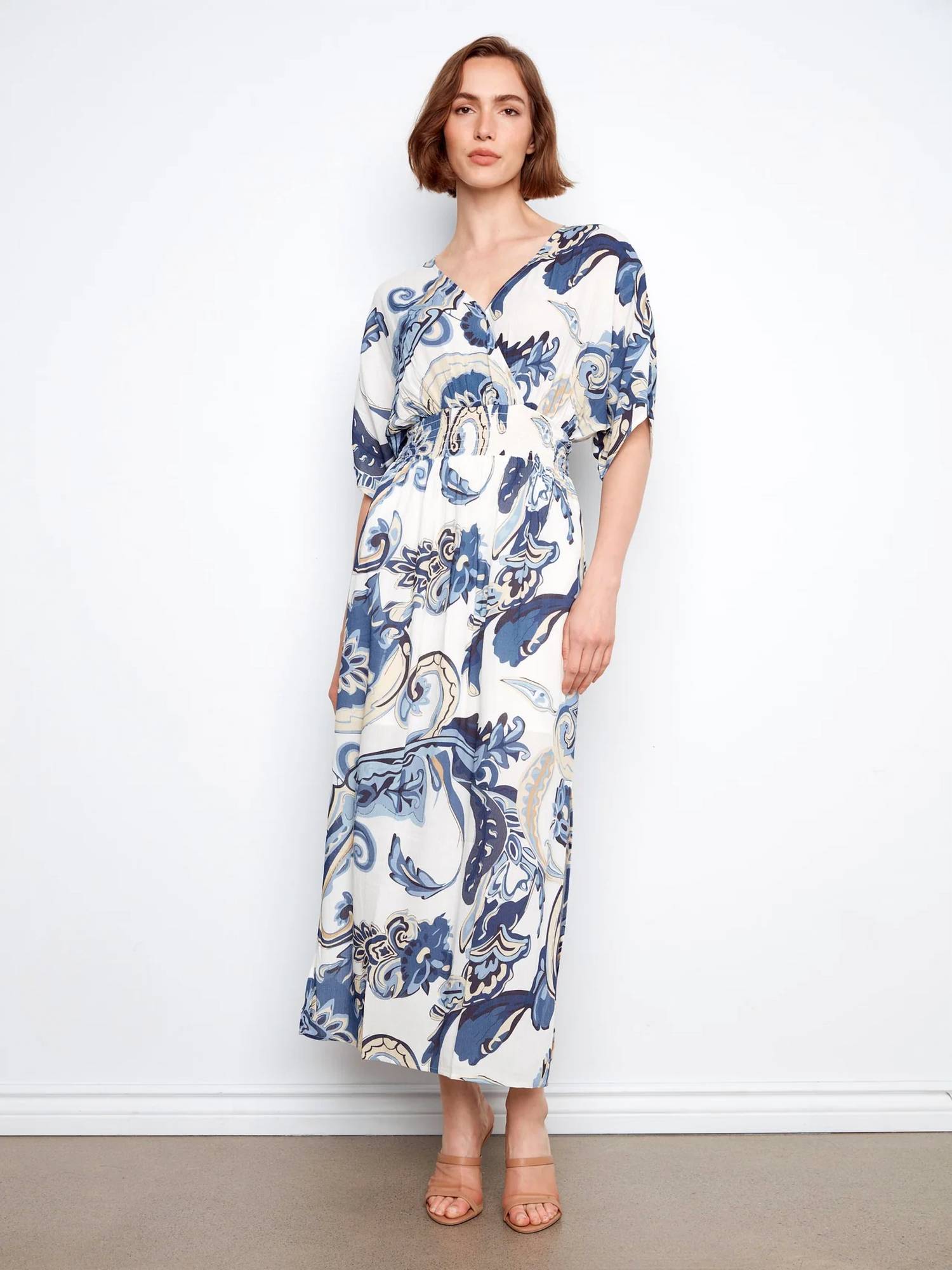 Charlie B - Printed Dolman Sleeve Midi Dress