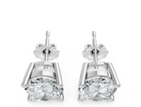 Aamiaa - Women's Oval Shape 4 Prong Push Back Studs