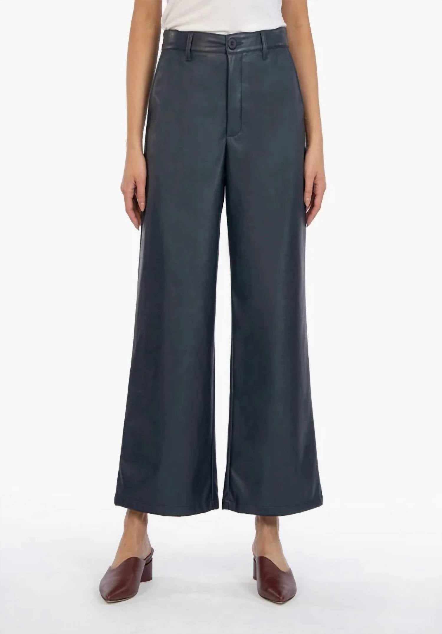 Kut From The Kloth - Aubrielle High Rise Wide Leg Coated Trouser