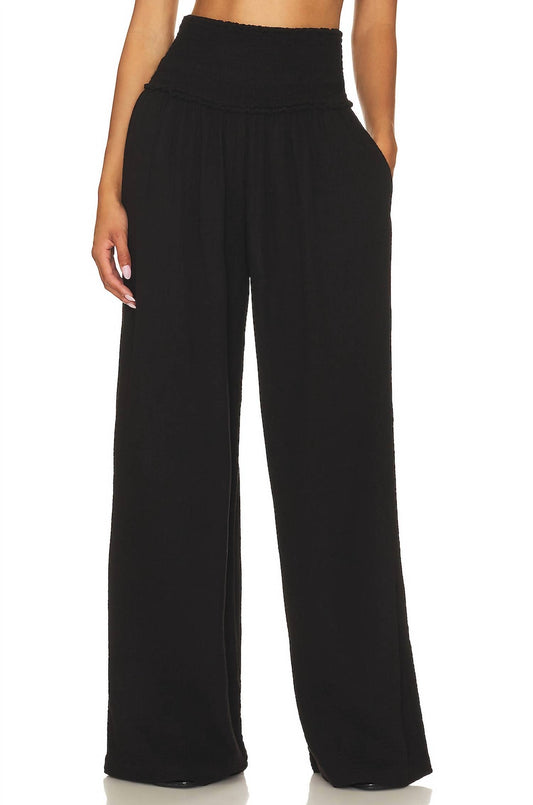 Monrow - Gauze Smocked Flare Pant