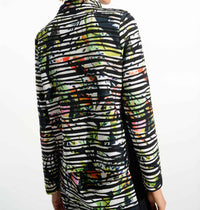 Joseph Ribkoff - Cascade Knit Tropical Jacket with Contrast Panel