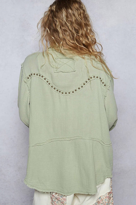 Pol - Long Sleeve Studded Western Shirt