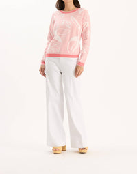 Tyler Boe Conner Long Sleeve Sweater in coral - women's sweater