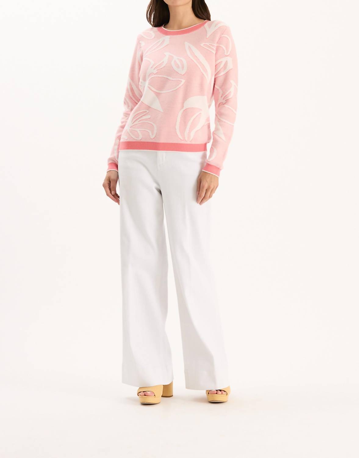 Tyler Boe Conner Long Sleeve Sweater in coral - women's sweater