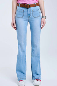 Q2 - Skinny Flare Jeans With Front Pockets