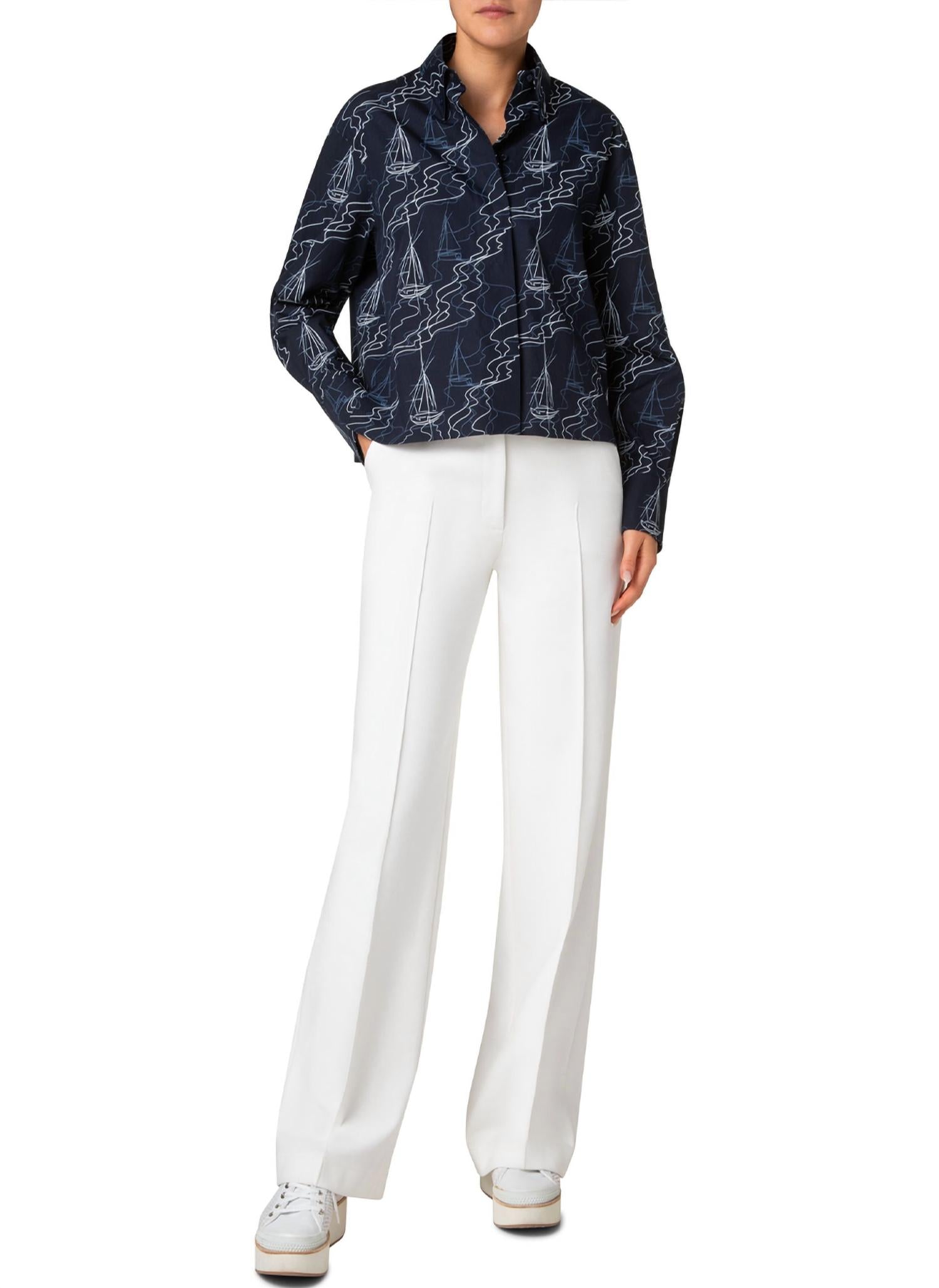 Akris Punto - Sailboat Print Poplin Blouse
