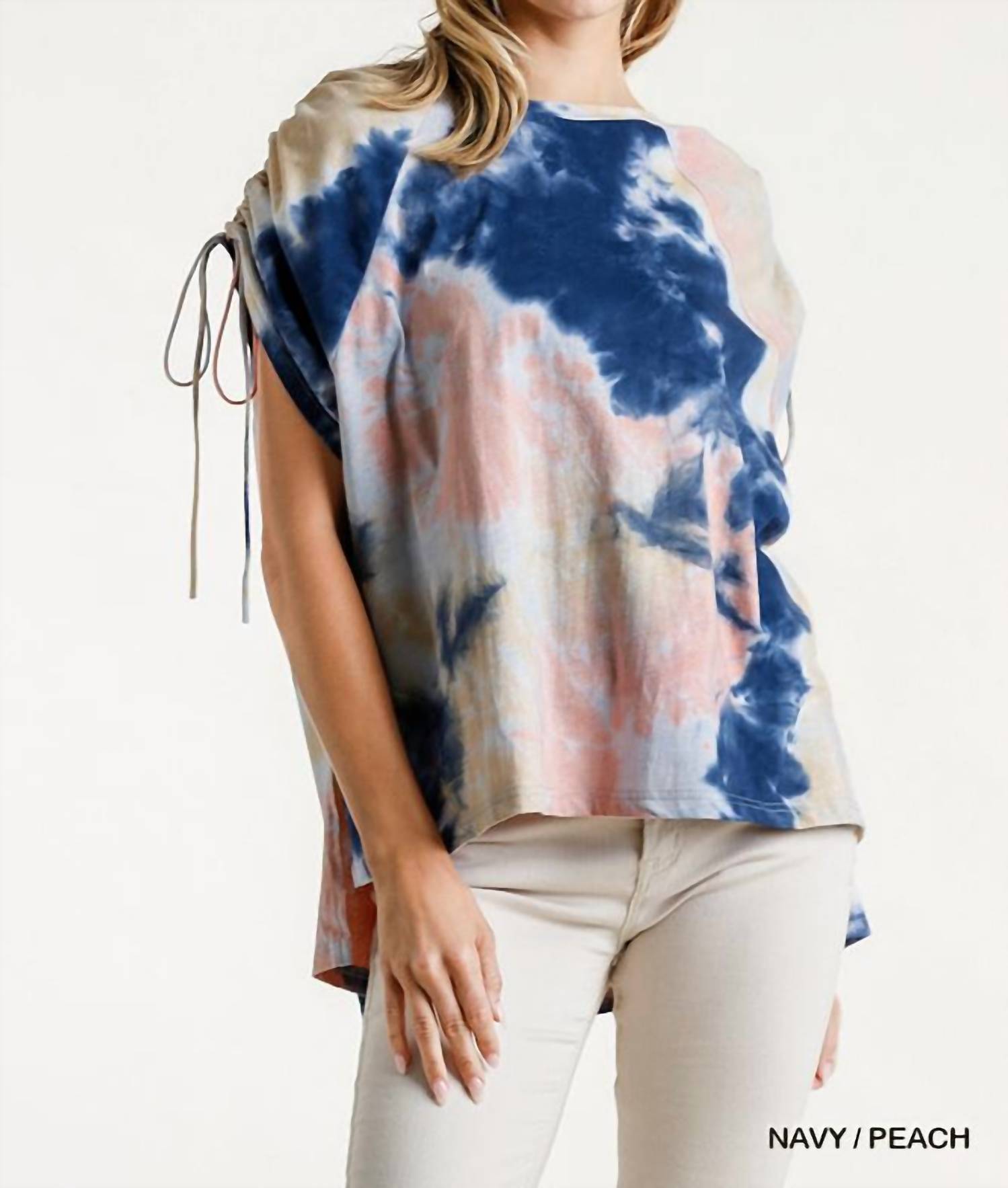 Umgee - Tie Dye Cinched Sleeve Top