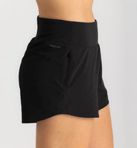 FREE FLY Women's Breeze Active Short - 3" in black - women's shorts - detail view