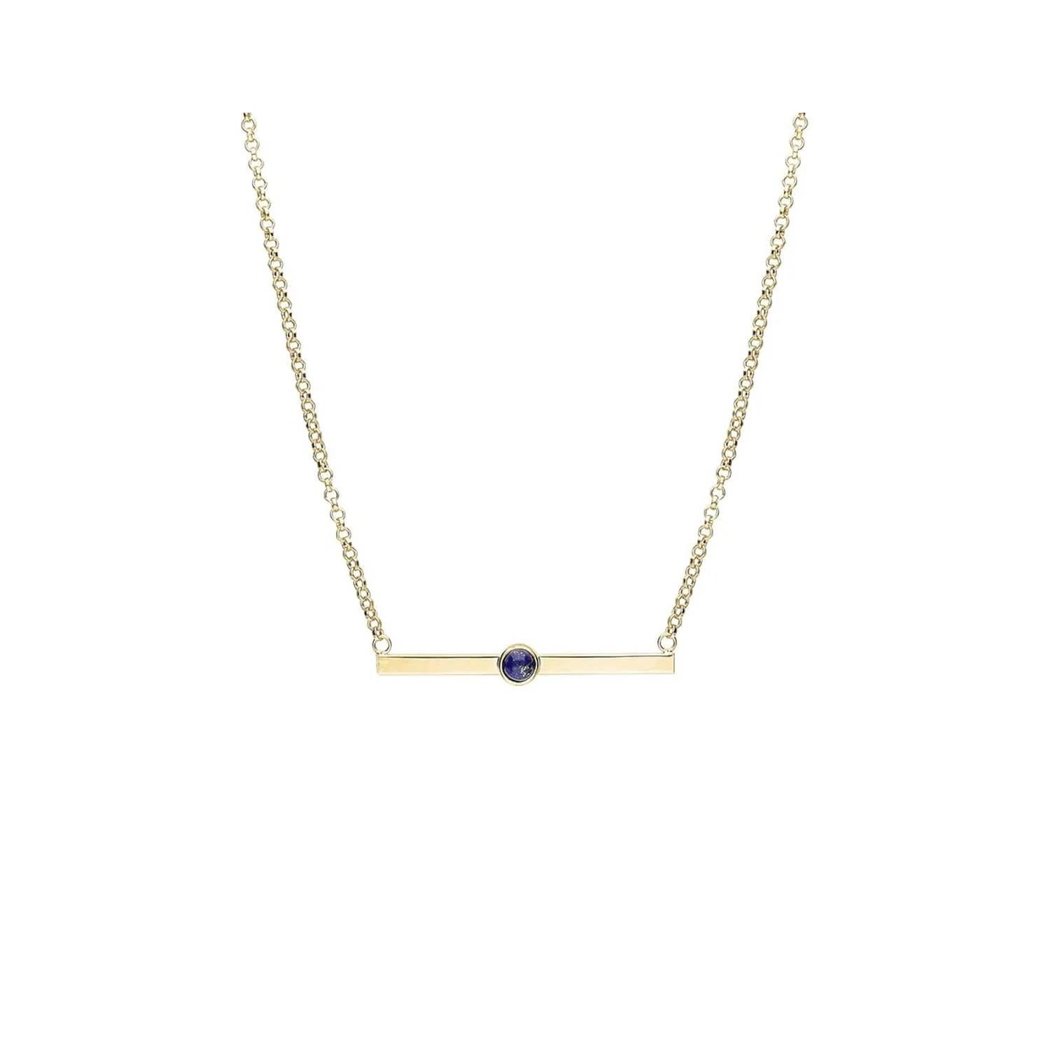 Gold & Honey - Women's Lapis Bar Necklace