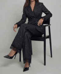 Akalia - Maison Jacquard Lace-trim Trousers