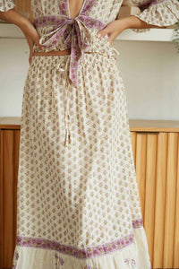 The Fox And The Mermaid - Adya Lurex Tie-Front Top and Maxi Skirt