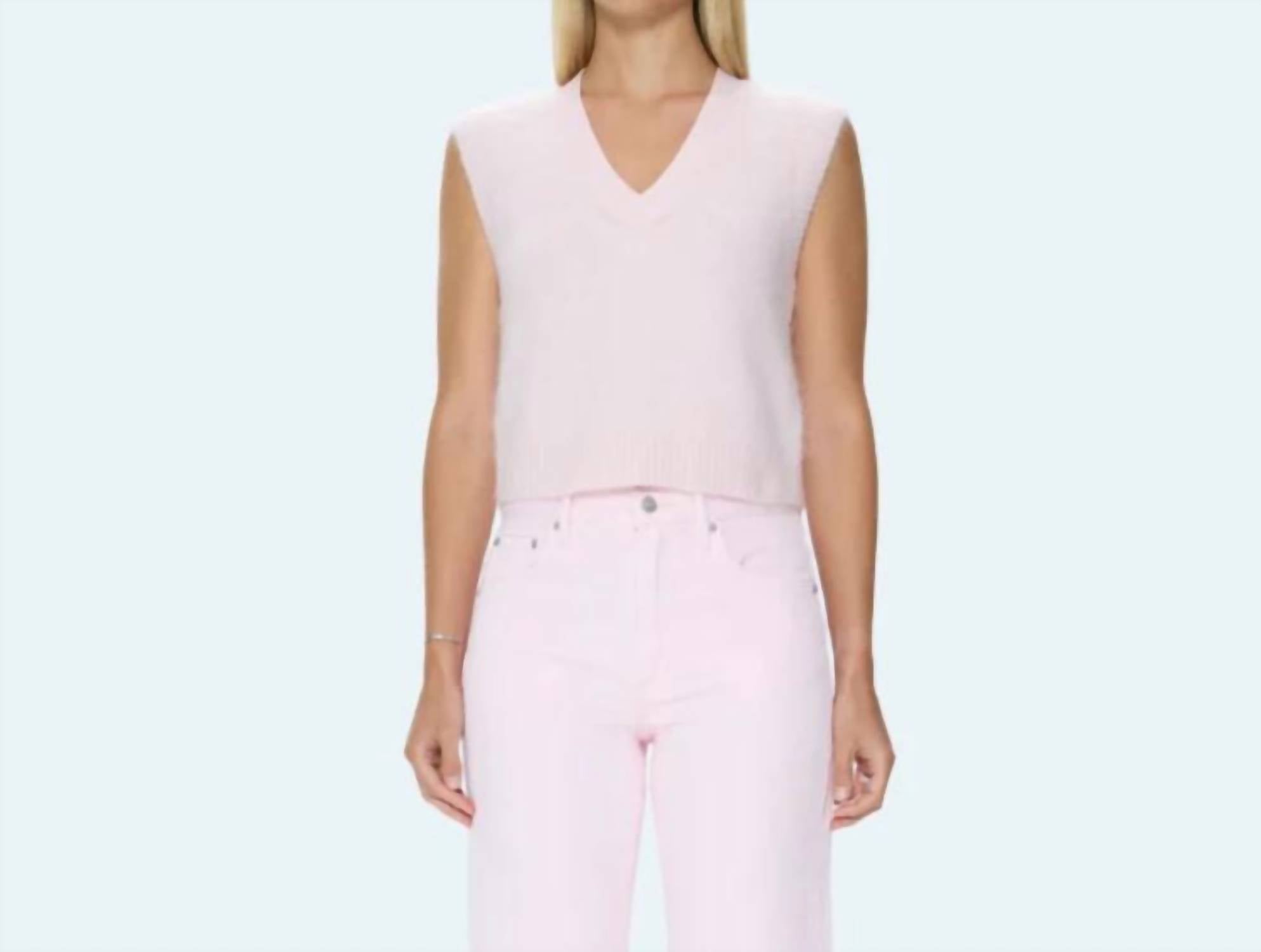 PISTOLA Maxine Sweater Vest in blush - women's tank top