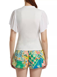 Ramy Brook - Colette Ribbed Combo Short Sleeve Top