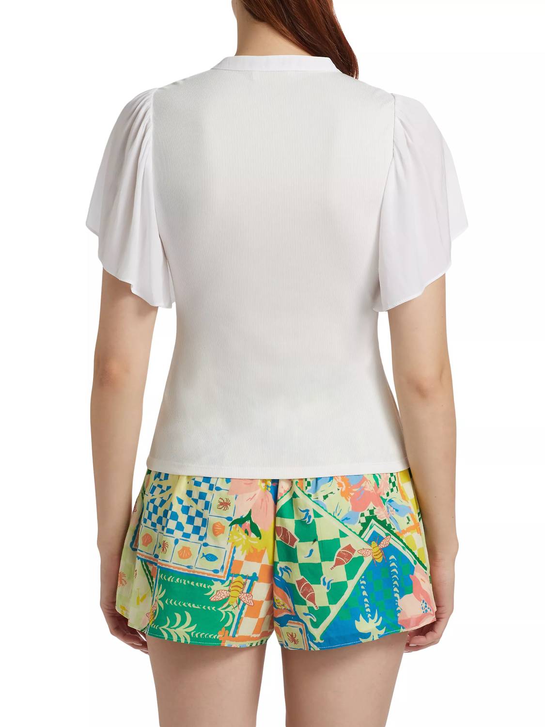 Ramy Brook - Colette Ribbed Combo Short Sleeve Top