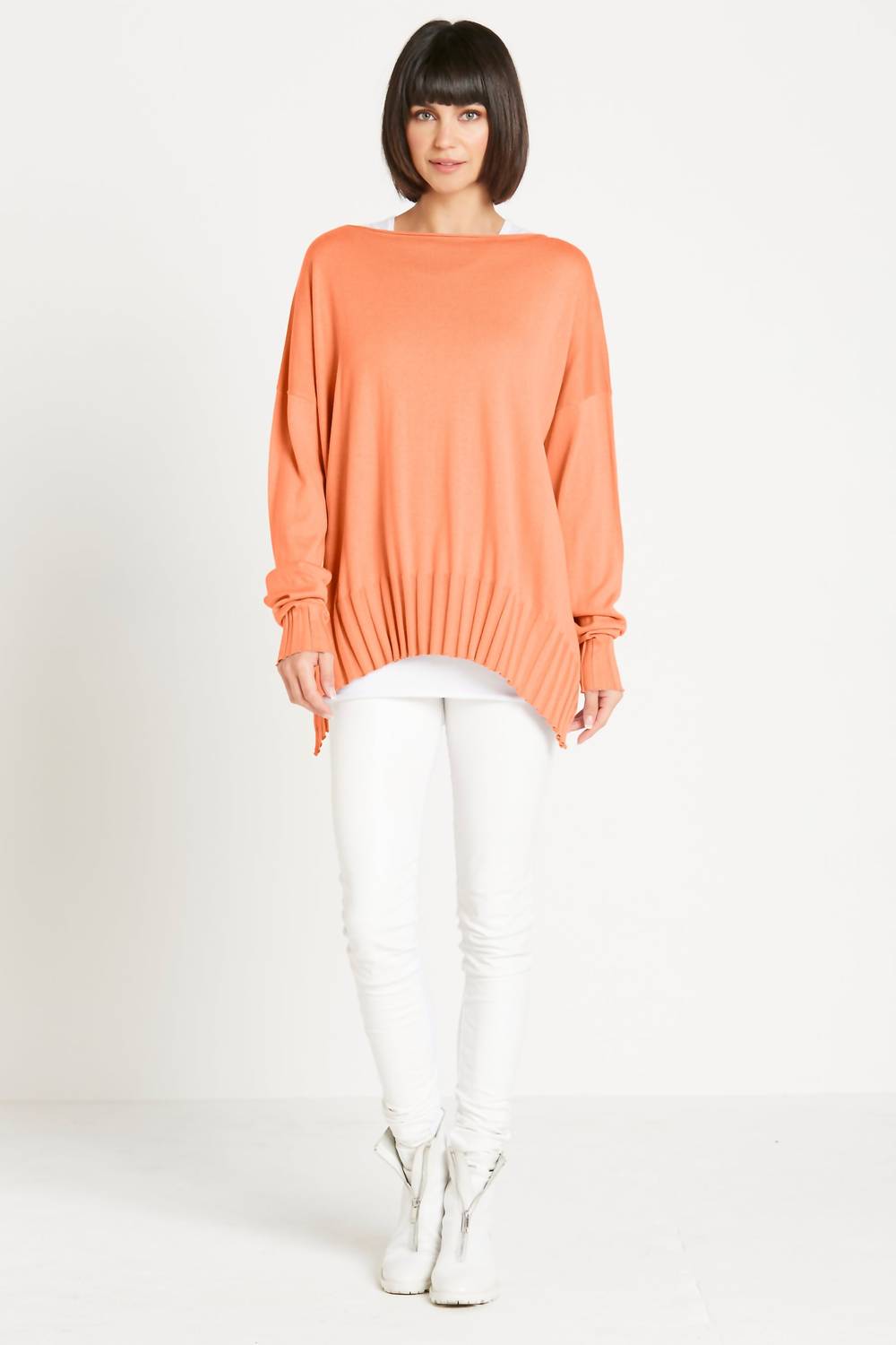 Planet By Lauren G. - Ribbed Boatneck Top