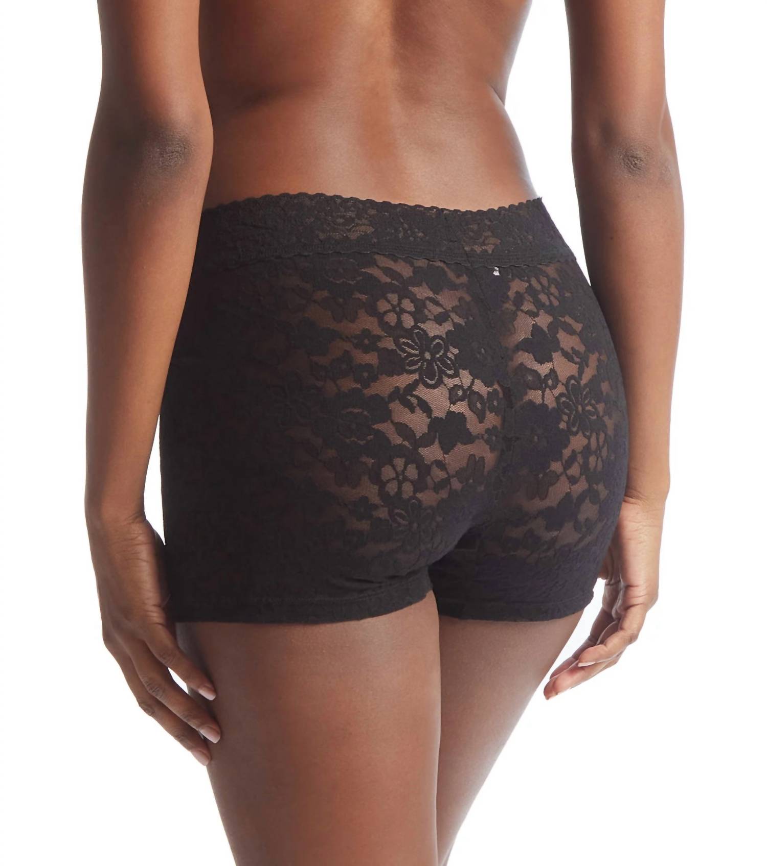 HANKY PANKY Women's Daily Lace Boxer Brief in black - women's intimate - detail view