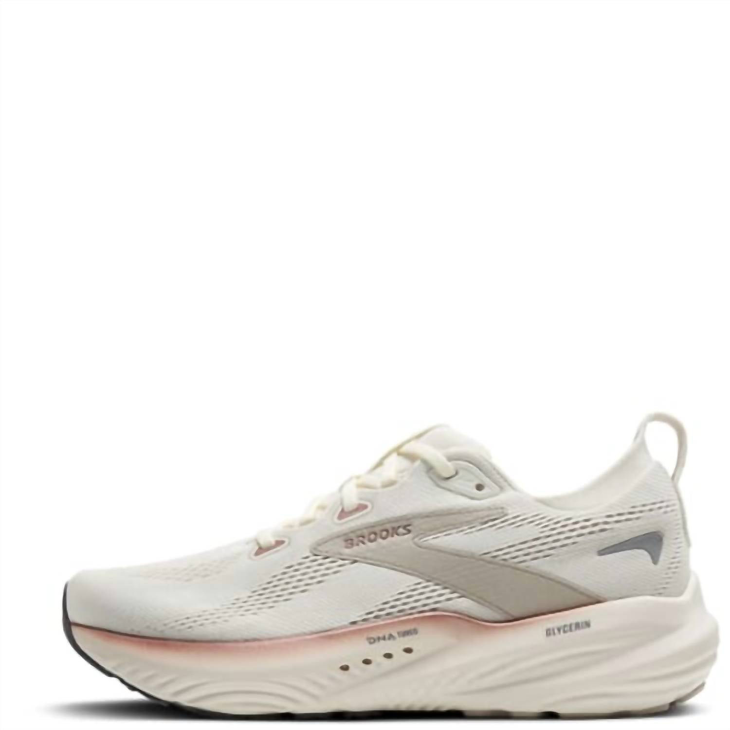 BROOKS Women's Glycerin 22 Shoes in coconut chateau rose - women's shoe - detail view