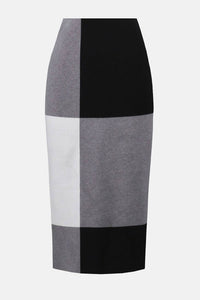Joseph Ribkoff - Jacquard Sweater Colour Block Midi Skirt