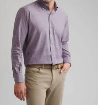 PETER MILLAR Petaluma Performance Twill Sport Shirt in parisian fig - men's shirt
