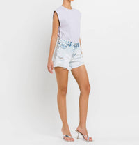 Vervet By Flying Monkey - Ozzy High Rise Distressed Shorts