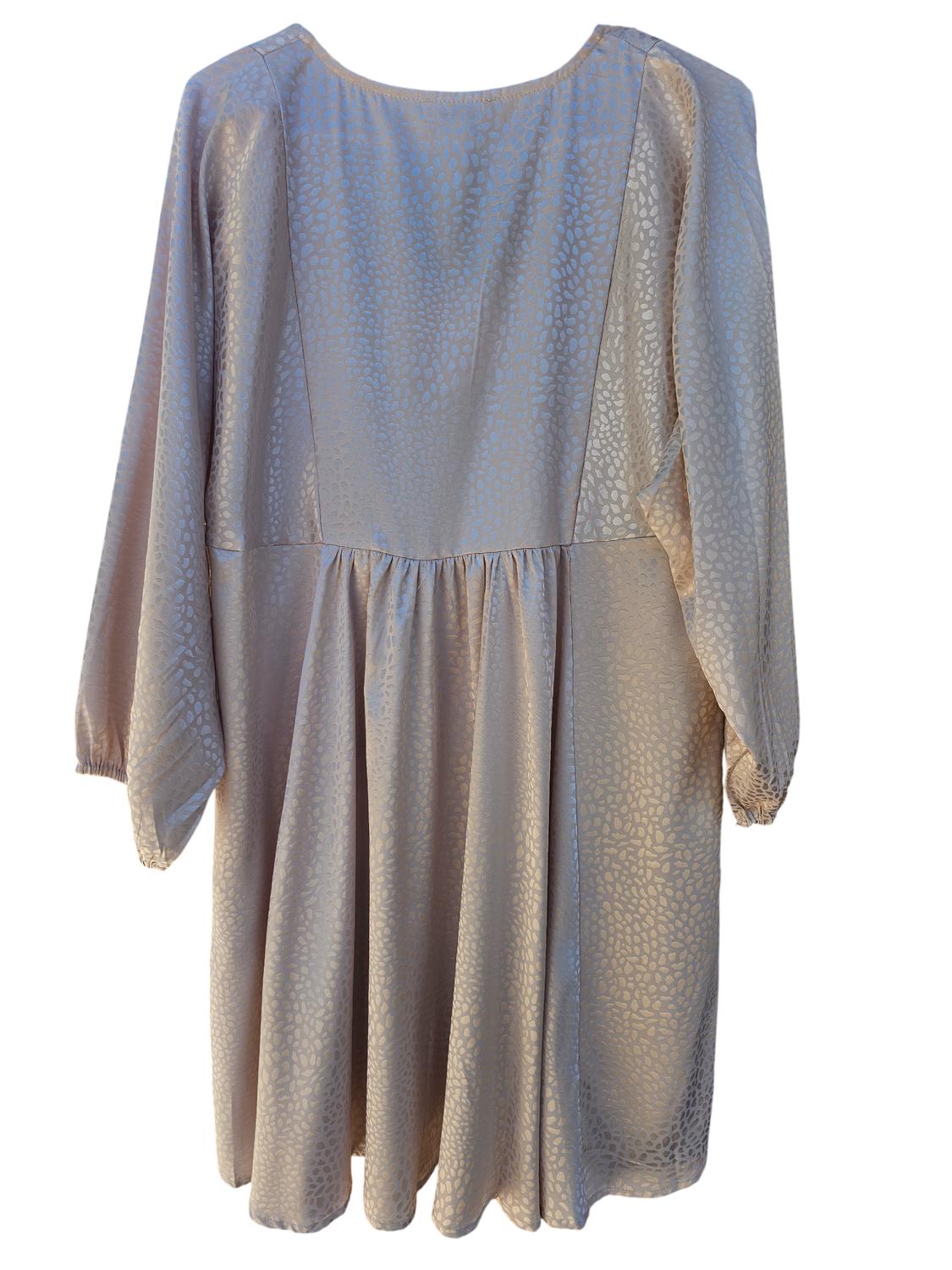Umgee - Women's Animal Print Satin Long Sleeve Dress