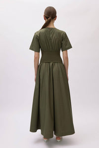 SIMKHAI Wrenna Midi Dress in fern 1 - women's dress - alternate view