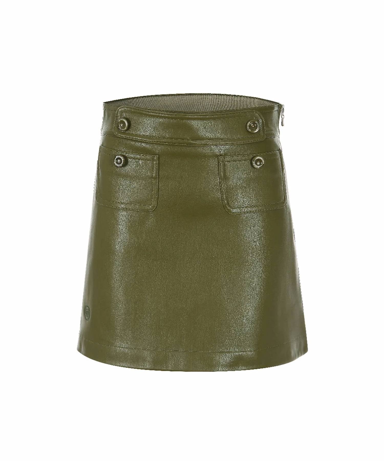 My Color Is - A-line Leather Skirt