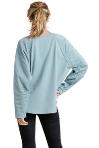Umgee - Star Layered Mesh Sleeve Top