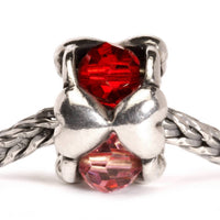 Trollbeads Women's Valentine Bead Charm in silver red - women's jewelry - detail view