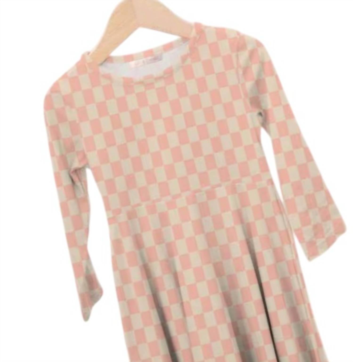 Little Trendy - Girl's Checkered Twirly Dress
