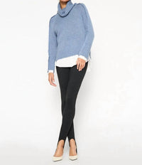 Brochu Walker - Jolie Fringe Layered Look Cashmere Fringe Turtleneck Sweater