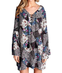 Velzera - Floral Patchwork Print Mini Dress