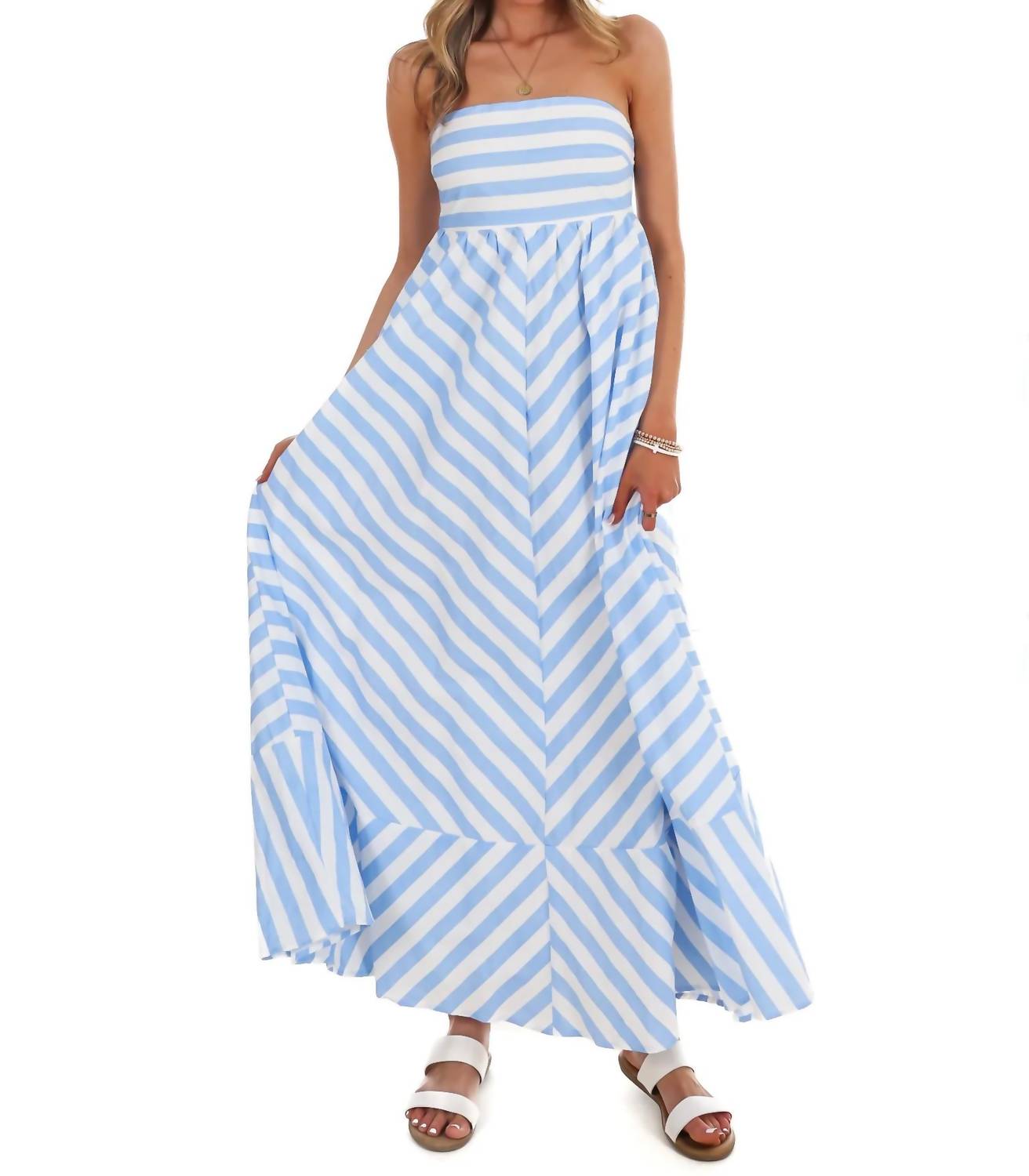 Pretty Follies - Salt Air Stripe Maxi Dress